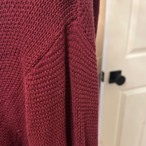 Harper Hooded Cardigan in Rich Burgundy - Picture 6 of 8